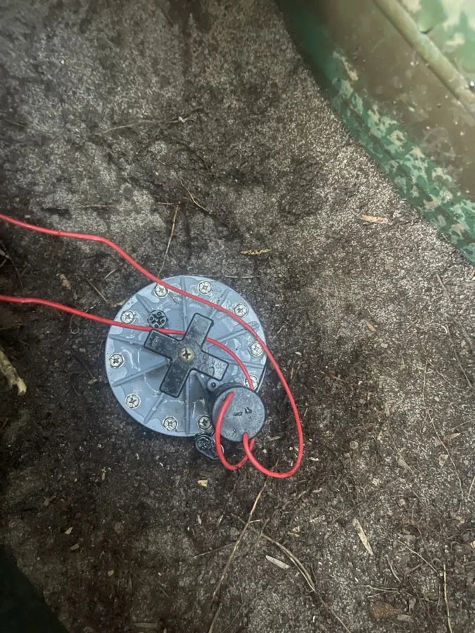 Irrigation solenoid valve and connected wiring